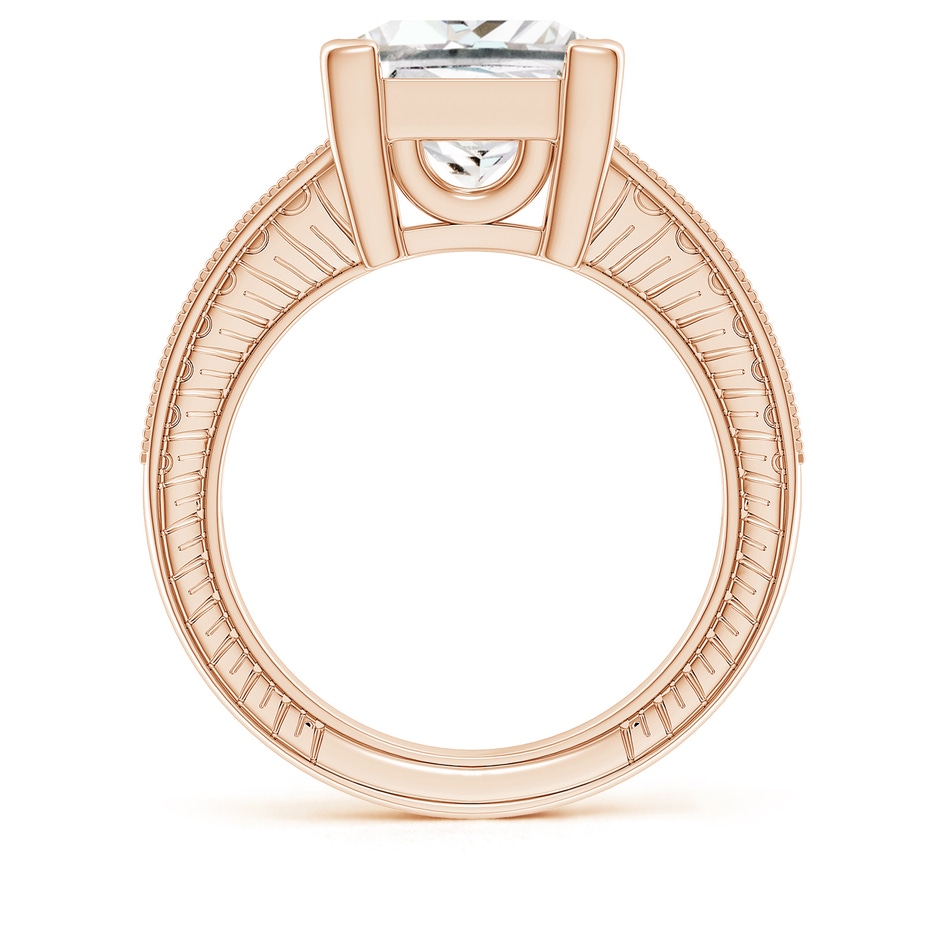 9.4mm FGVS Lab-Grown Princess Cut Diamond Solitaire Ring with Milgrain Detailing in Rose Gold side 199