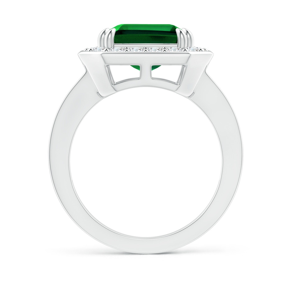 12x10mm Labgrown Lab-Grown Emerald-Cut Emerald Engagement Ring with Lab Diamond Halo in P950 Platinum side 199