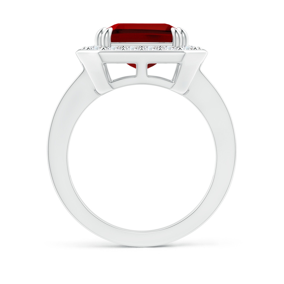 12x10mm Labgrown Lab-Grown Emerald-Cut Ruby Engagement Ring with Lab Diamond Halo in P950 Platinum side 199