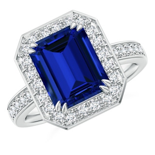 Emerald Cut Lab-Grown Lab Grown Blue Sapphire