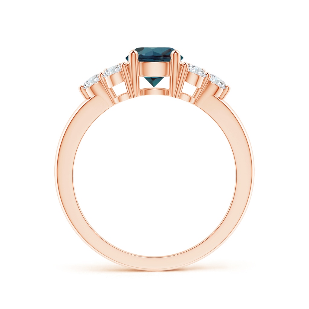 6mm Labgrown Round Lab-Grown Alexandrite Solitaire Ring With Trio Diamonds in Rose Gold - side 199
