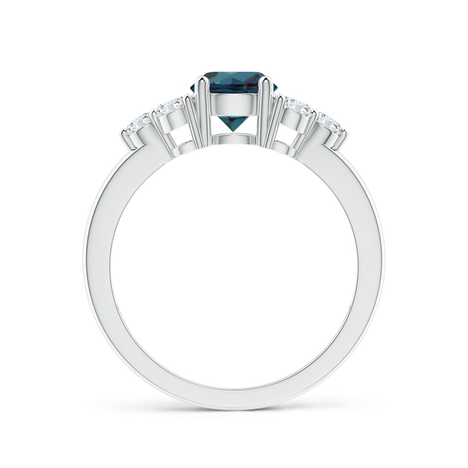 6mm Labgrown Round Lab-Grown Alexandrite Solitaire Ring With Trio Diamonds in White Gold side 199