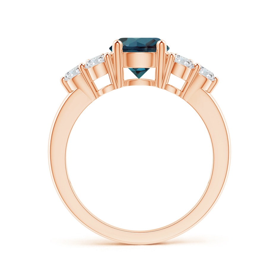 7mm Labgrown Round Lab-Grown Alexandrite Solitaire Ring With Trio Diamonds in Rose Gold side 199