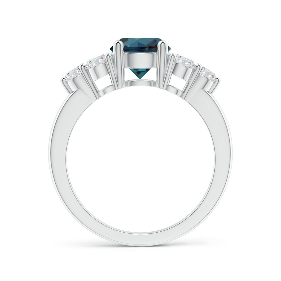 7mm Labgrown Round Lab-Grown Alexandrite Solitaire Ring With Trio Diamonds in White Gold side 199