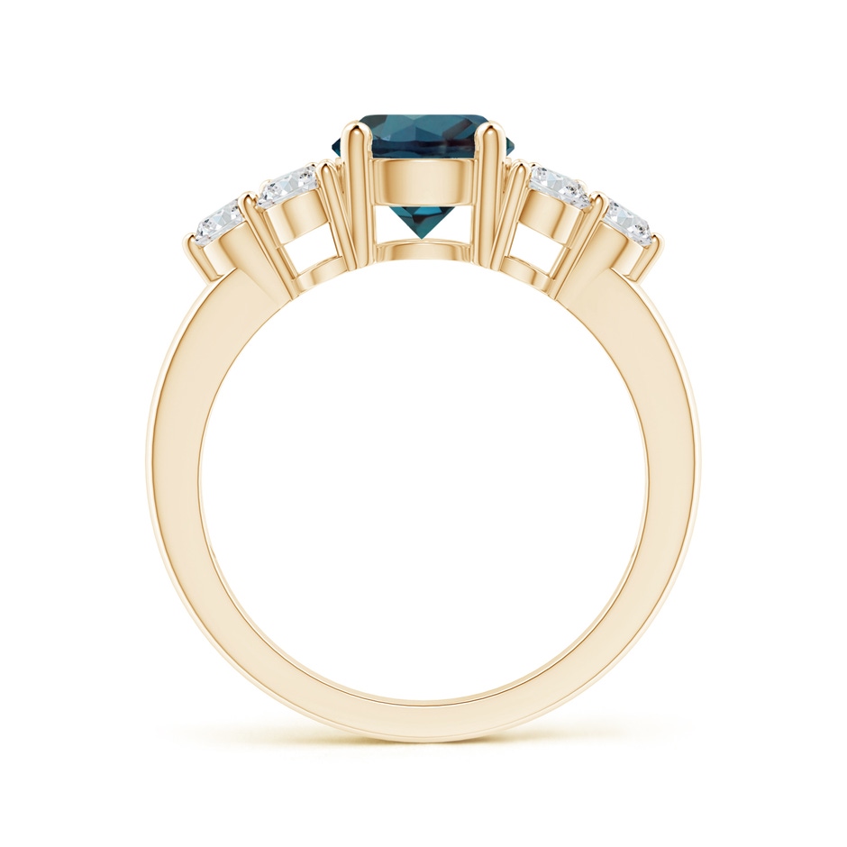 7mm Labgrown Round Lab-Grown Alexandrite Solitaire Ring With Trio Diamonds in Yellow Gold side 199