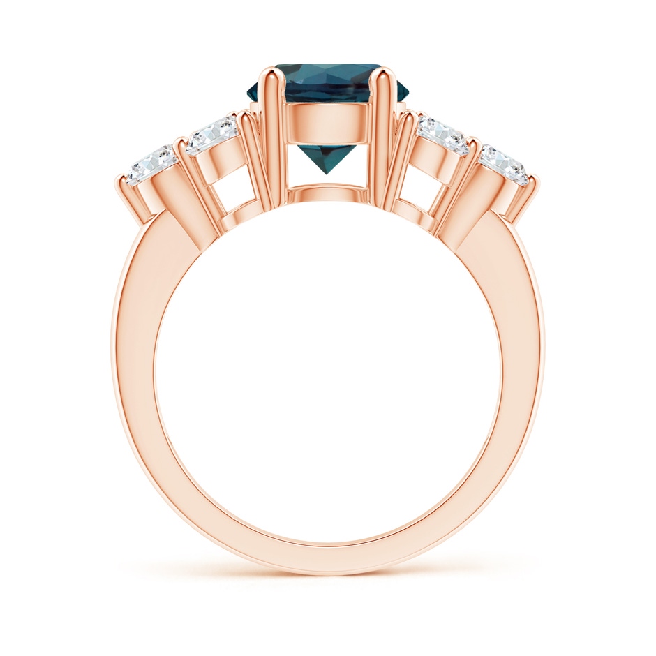 8mm Labgrown Round Lab-Grown Alexandrite Solitaire Ring With Trio Diamonds in Rose Gold side 199
