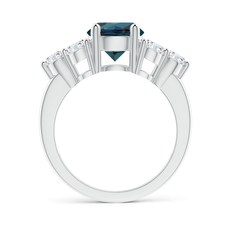 8mm Labgrown Round Lab-Grown Alexandrite Solitaire Ring With Trio Diamonds in White Gold side 199