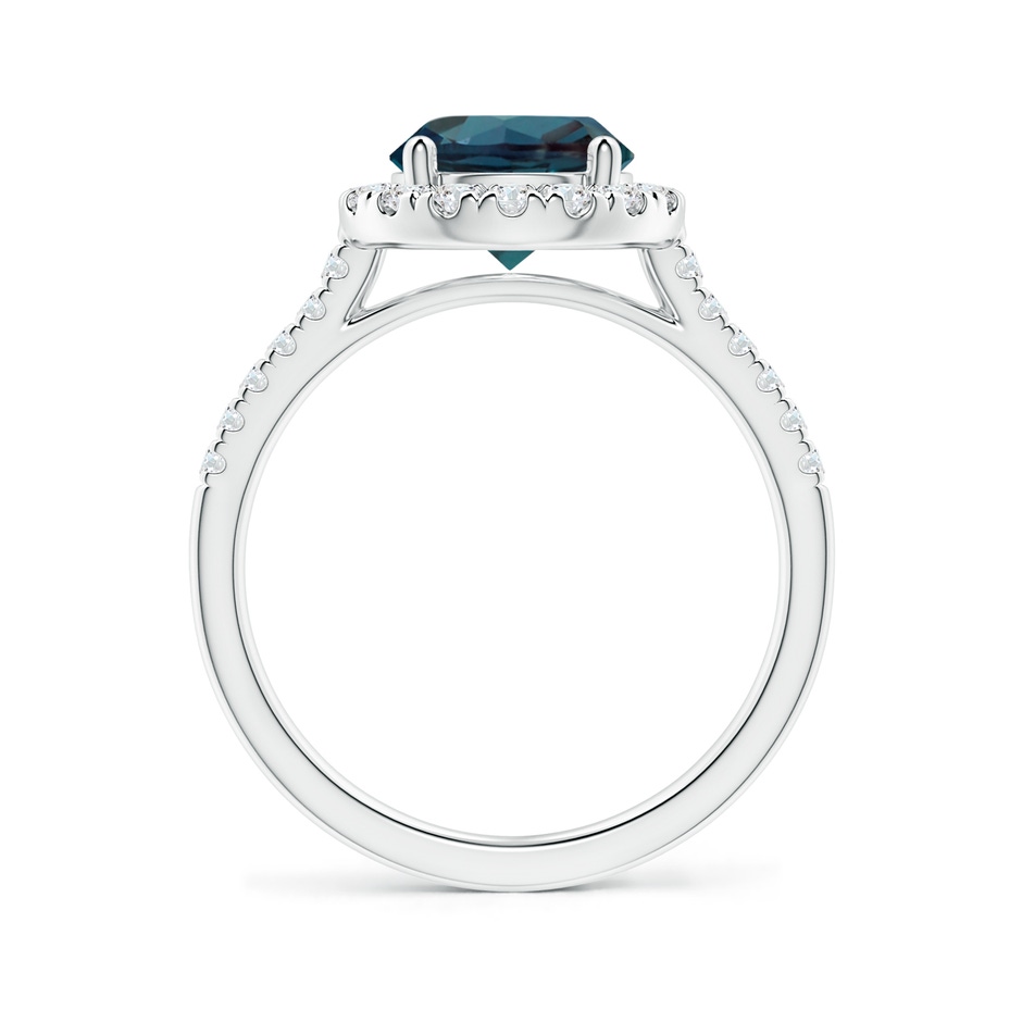 8mm Labgrown Round Lab-Grown Alexandrite Halo Ring with Diamond Accents in P950 Platinum side 199