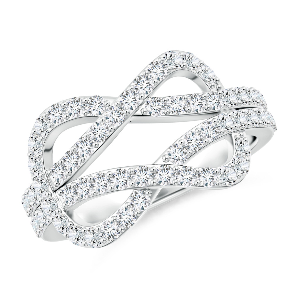 1.6mm FGVS Lab-Grown Encrusted Diamond Infinity Knot Ring in White Gold