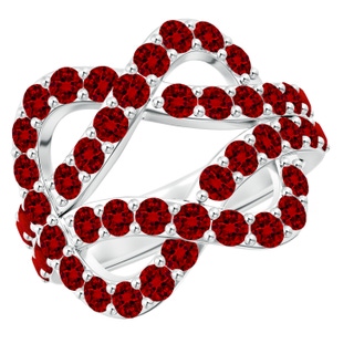 2.5mm Labgrown Lab-Grown Encrusted Ruby Infinity Knot Ring in P950 Platinum