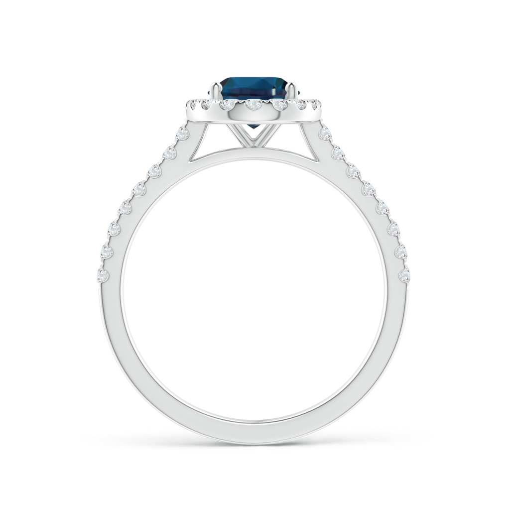8x6mm Labgrown Oval Lab-Grown Alexandrite Halo Ring with Diamond Accents in White Gold - side 199