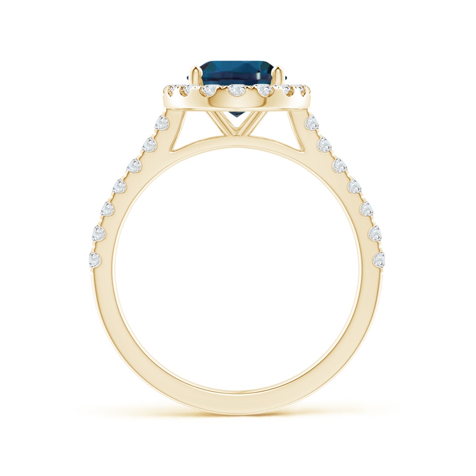 9x7mm Labgrown Oval Lab-Grown Alexandrite Halo Ring with Diamond Accents in 18K Yellow Gold side 199