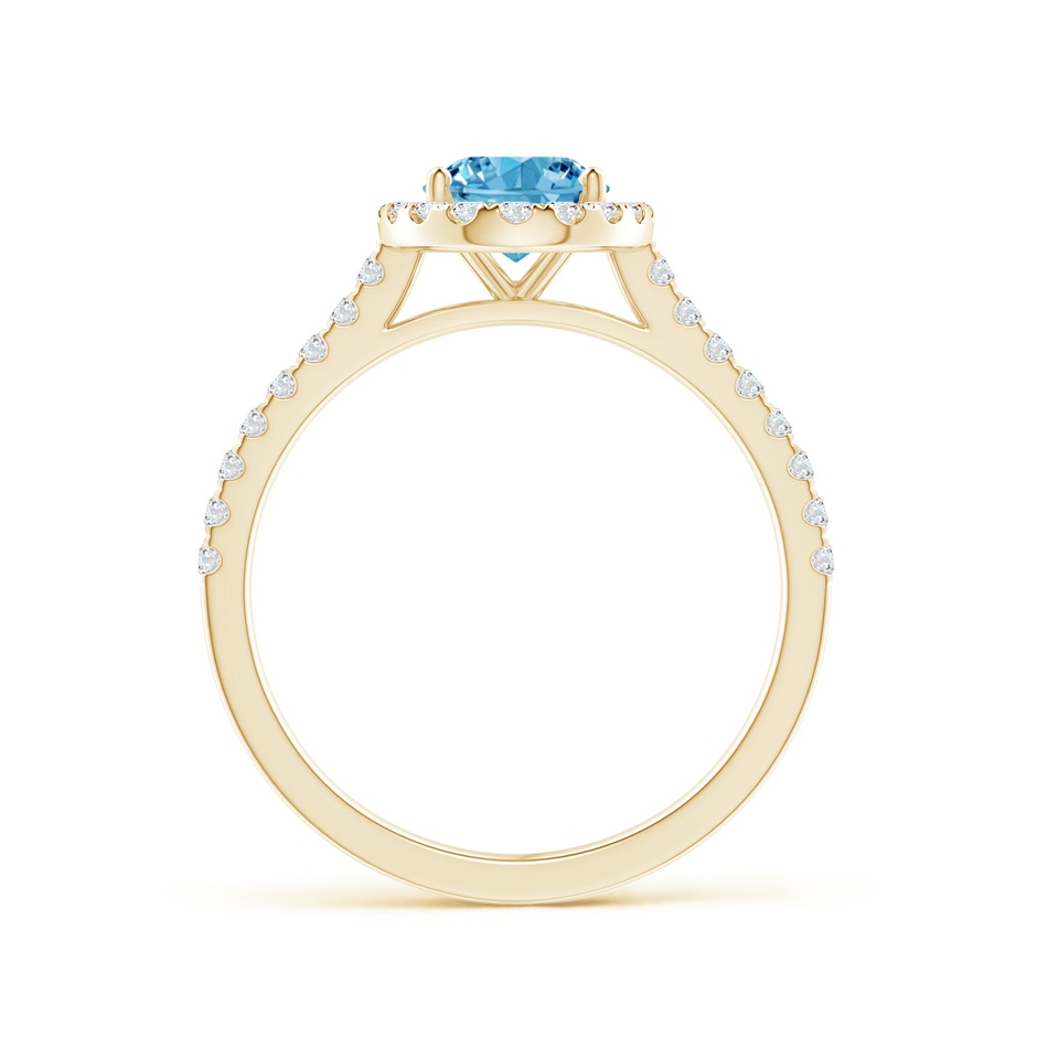 8x6mm Labgrown Oval Lab-Grown Fancy Intense Blue Diamond Halo Ring in Yellow Gold side 199