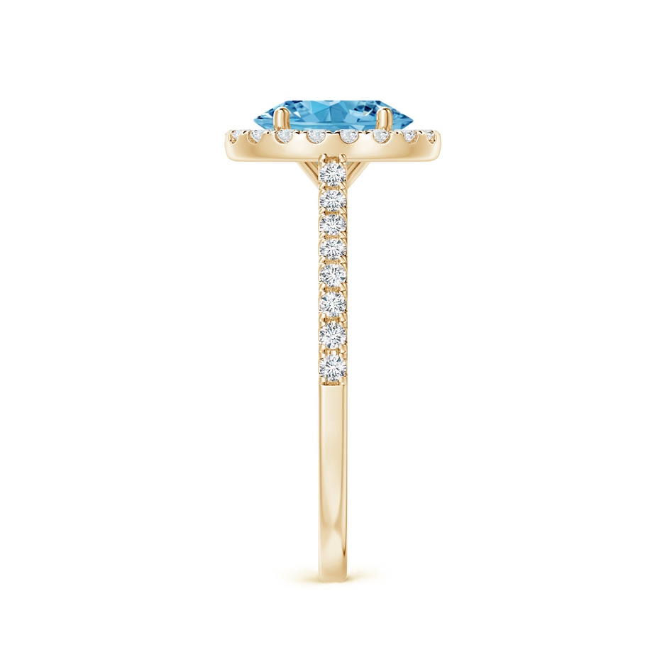 8x6mm Labgrown Oval Lab-Grown Fancy Intense Blue Diamond Halo Ring in Yellow Gold side 299