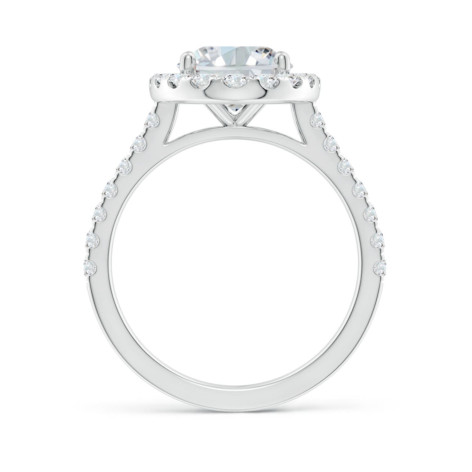 12x8mm FGVS Lab-Grown Oval Diamond Halo Ring in P950 Platinum