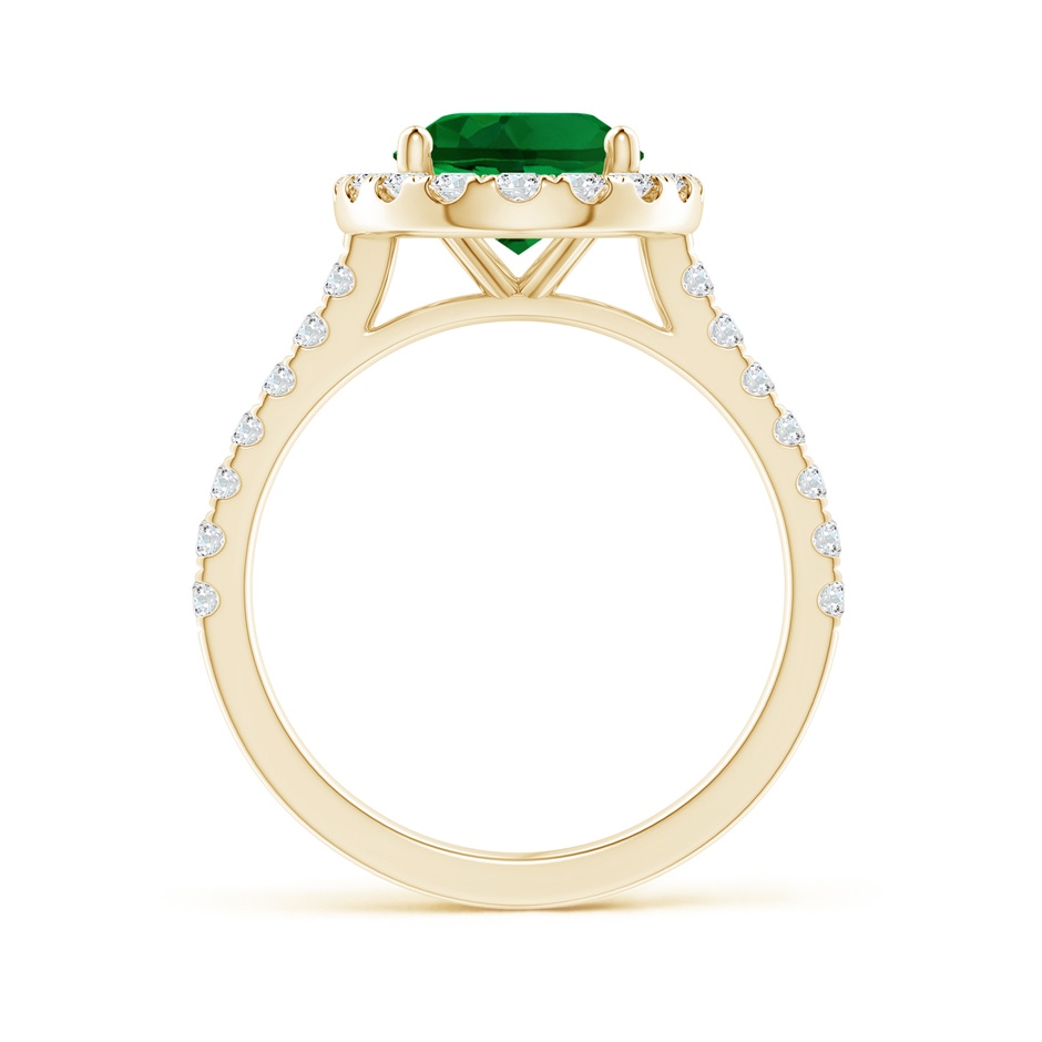 10x8mm Labgrown Lab-Grown Oval Emerald Halo Ring with Diamond Accents in 18K Yellow Gold side 199