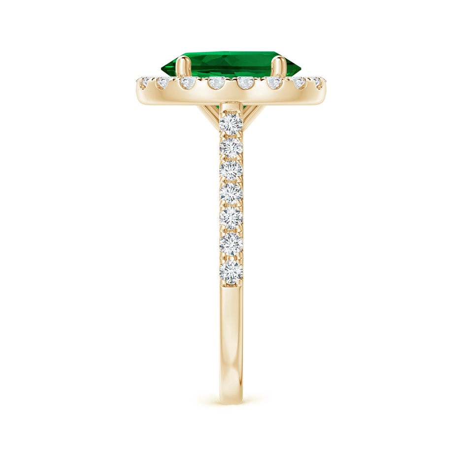 10x8mm Labgrown Lab-Grown Oval Emerald Halo Ring with Diamond Accents in 18K Yellow Gold side 299