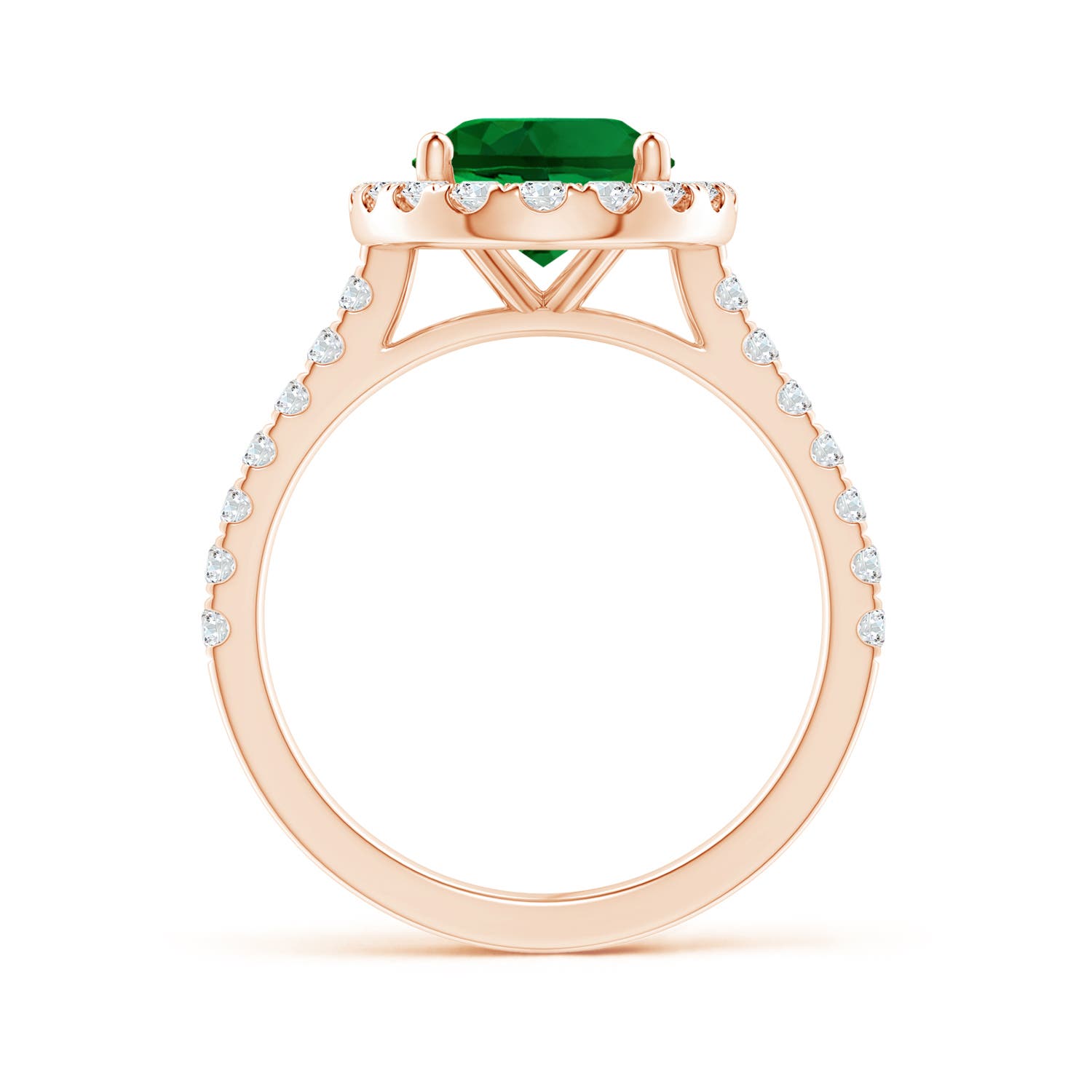 Premium - Lab-Grown Emerald / 2.92 CT / 14 KT Rose Gold