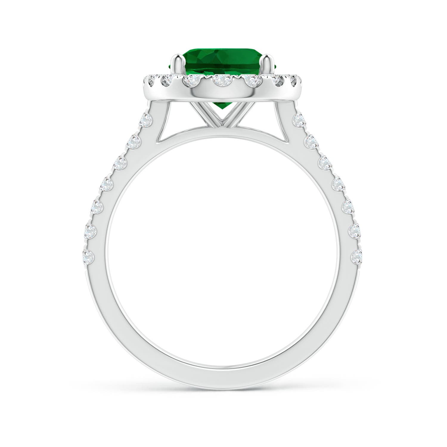 Premium - Lab-Grown Emerald / 2.92 CT / 14 KT White Gold