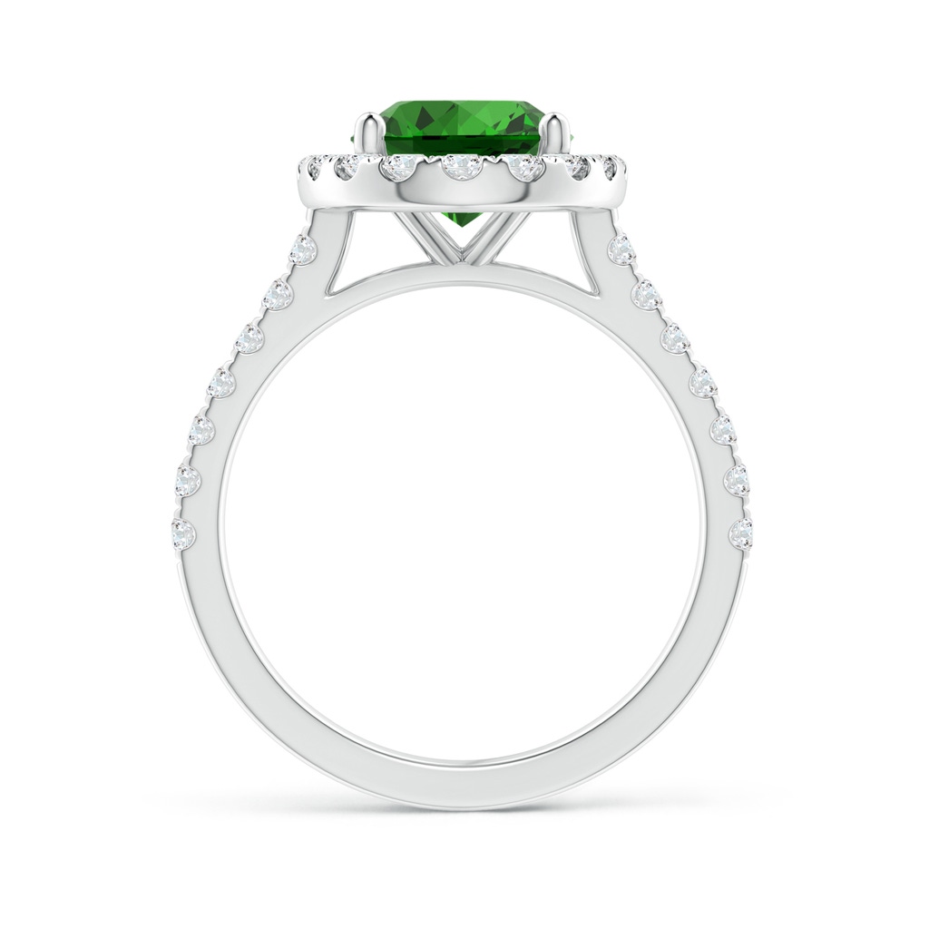 10x8mm Labgrown Lab-Grown Oval Emerald Halo Ring with Diamond Accents in White Gold Side 199