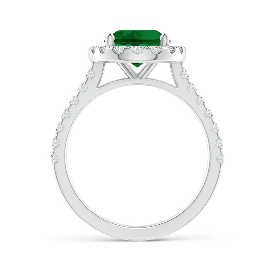 Lab-Grown Oval Emerald Halo Ring with Lab Diamond Accents | Angara