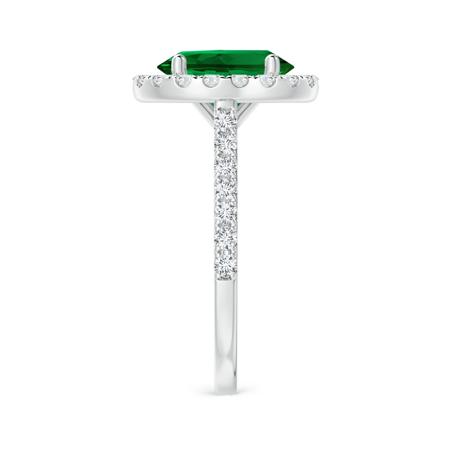 Premium - Lab-Grown Emerald / 2.92 CT / 14 KT White Gold