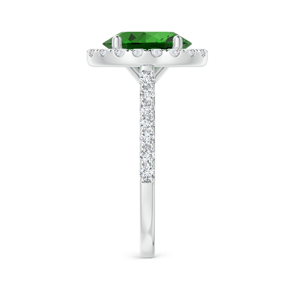10x8mm Labgrown Lab-Grown Oval Emerald Halo Ring with Diamond Accents in White Gold Side 299