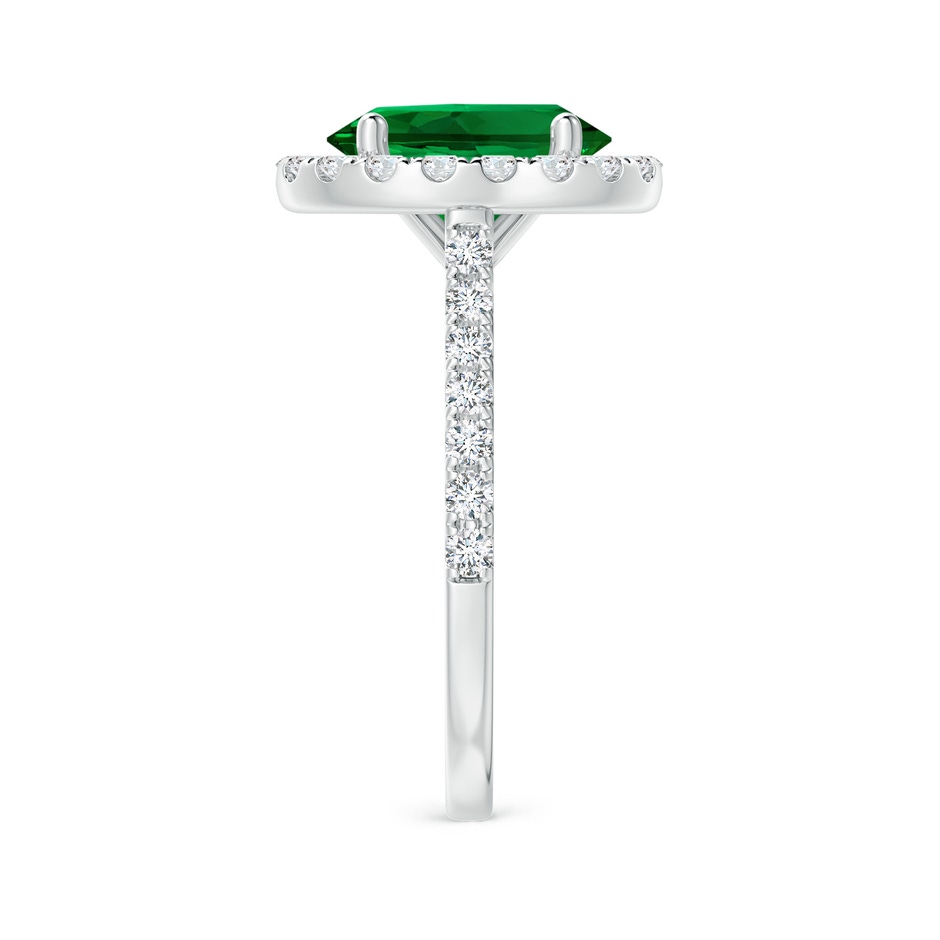 10x8mm Labgrown Lab-Grown Oval Emerald Halo Ring with Diamond Accents in White Gold side 299