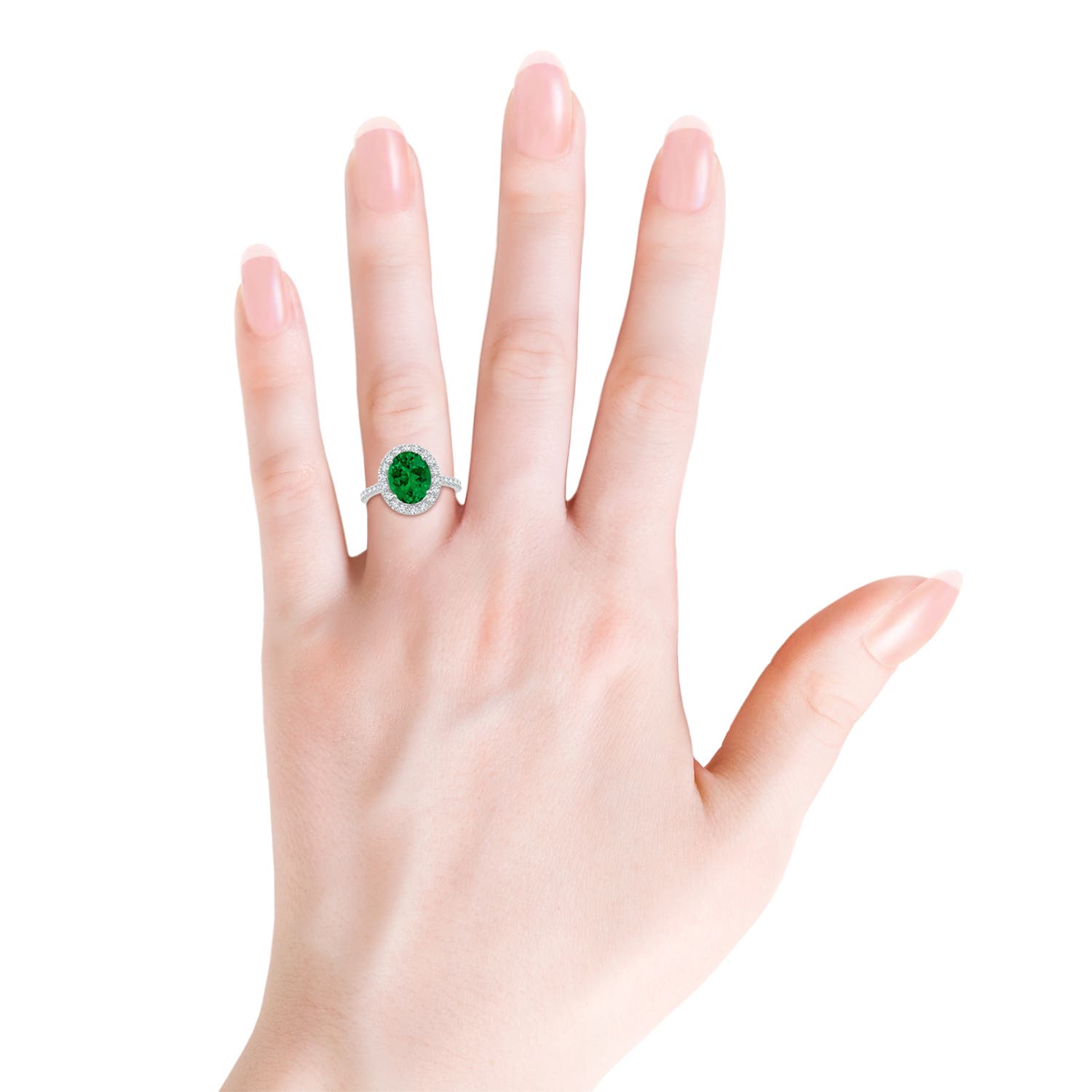 Premium - Lab-Grown Emerald / 2.92 CT / 14 KT White Gold