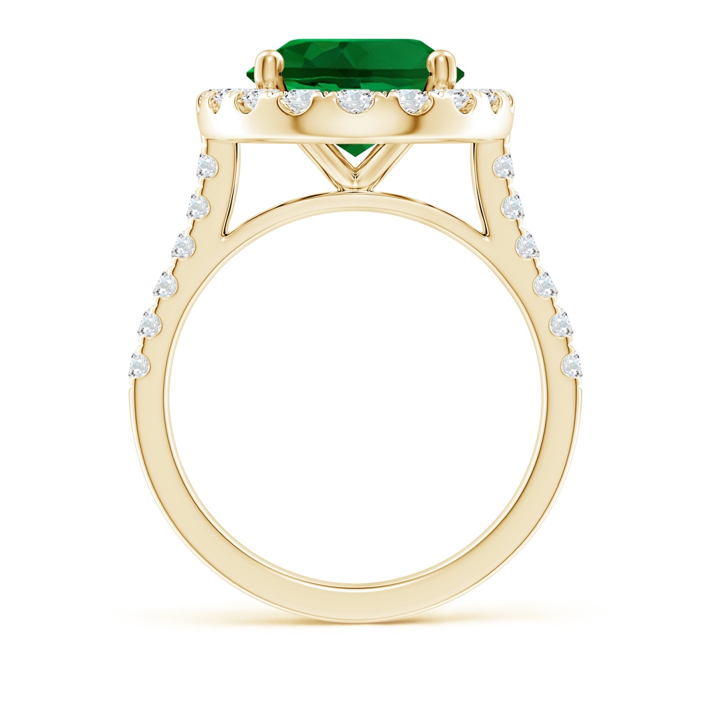 12x10mm Labgrown Lab-Grown Oval Emerald Halo Ring with Diamond Accents in Yellow Gold - side 199