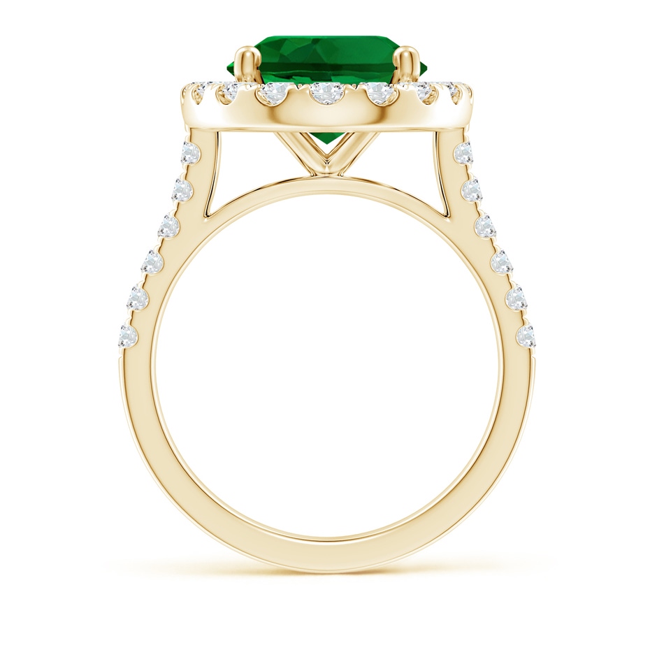 12x10mm Labgrown Lab-Grown Oval Emerald Halo Ring with Diamond Accents in Yellow Gold side 199