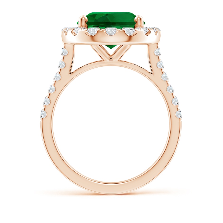 14x10mm Labgrown Lab-Grown Oval Emerald Halo Ring with Diamond Accents in 18K Rose Gold side 199