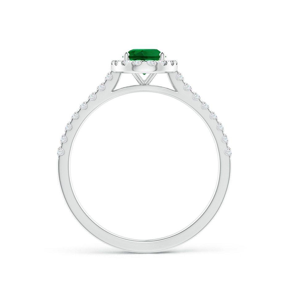 7x5mm Labgrown Lab-Grown Oval Emerald Halo Ring with Diamond Accents in P950 Platinum side 199