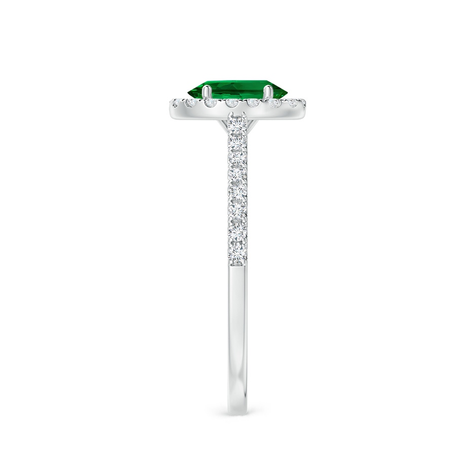 7x5mm Labgrown Lab-Grown Oval Emerald Halo Ring with Diamond Accents in P950 Platinum side 299