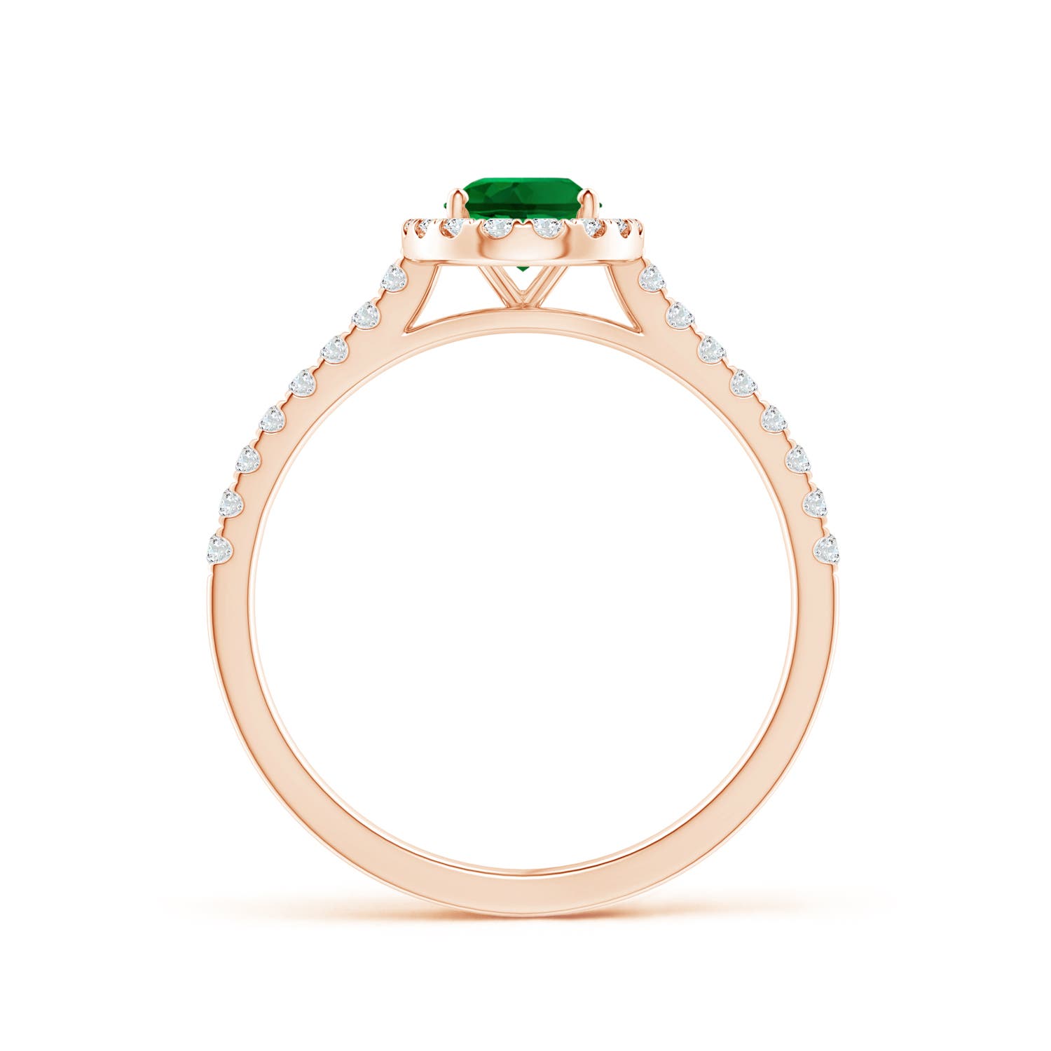 Premium - Lab-Grown Emerald / 0.92 CT / 14 KT Rose Gold