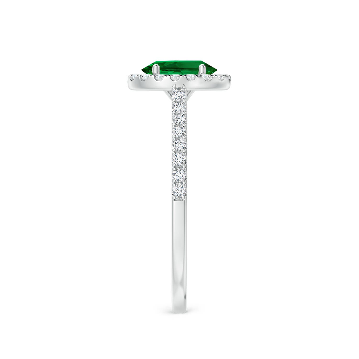 Premium - Lab-Grown Emerald / 0.92 CT / 14 KT White Gold