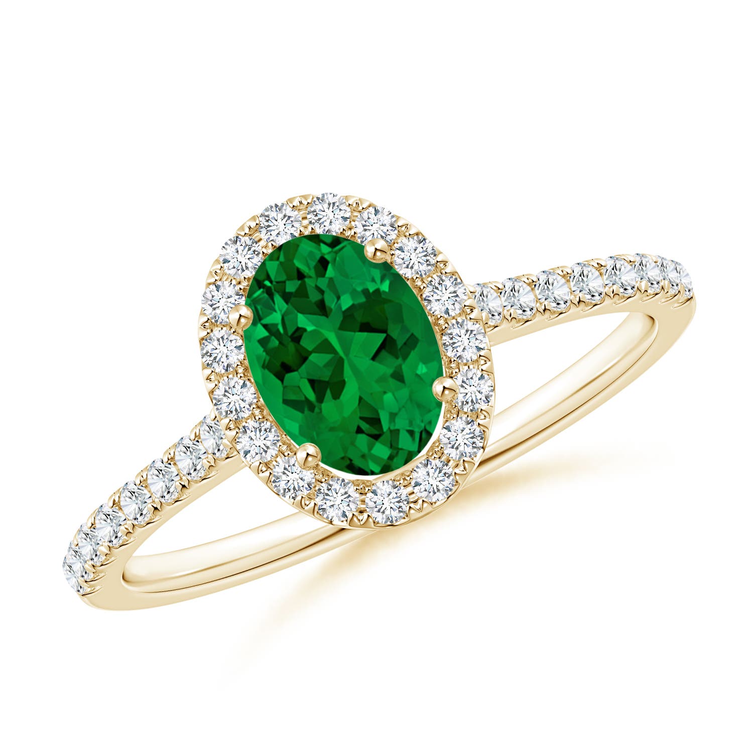 Premium - Lab-Grown Emerald / 0.92 CT / 14 KT Yellow Gold