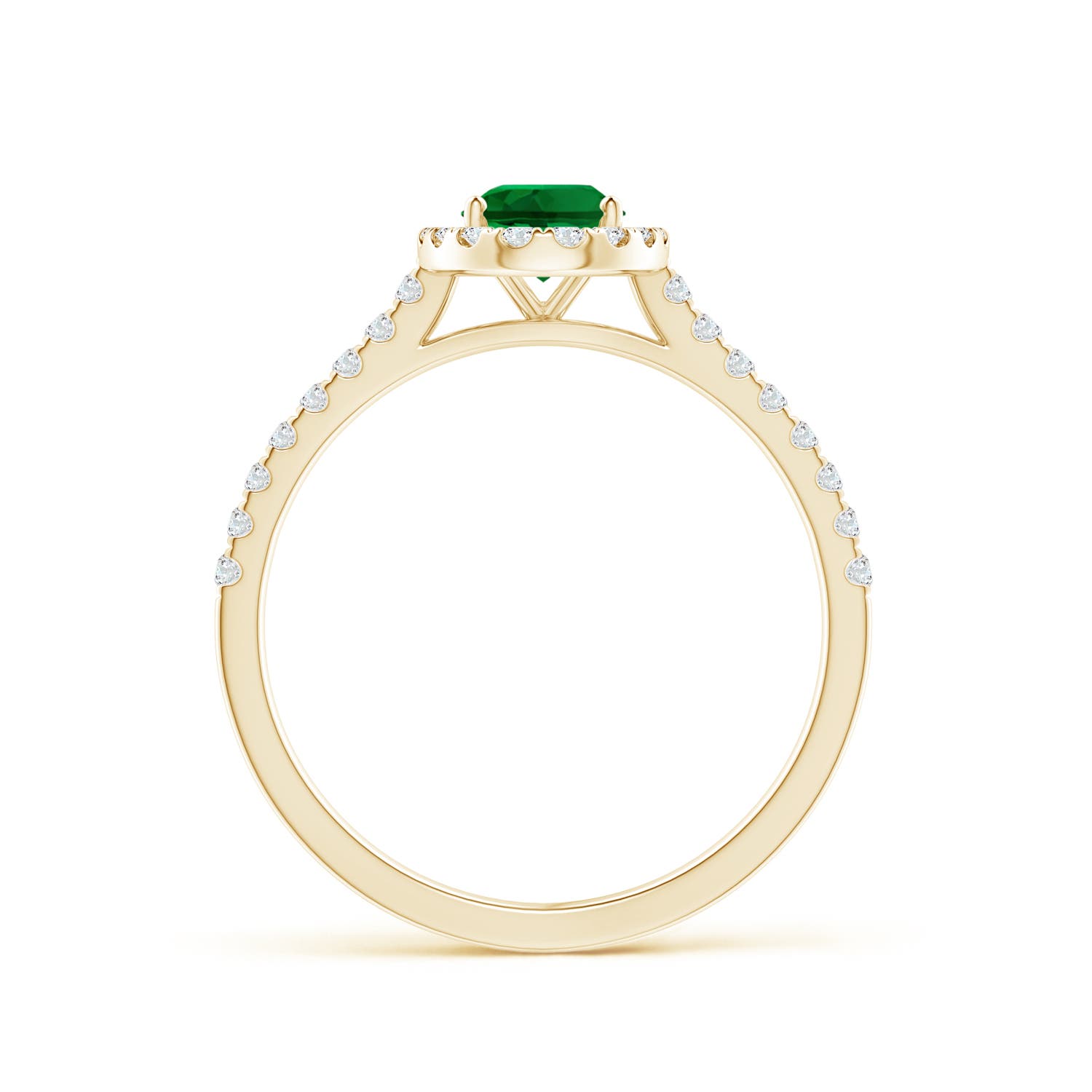 Premium - Lab-Grown Emerald / 0.92 CT / 14 KT Yellow Gold