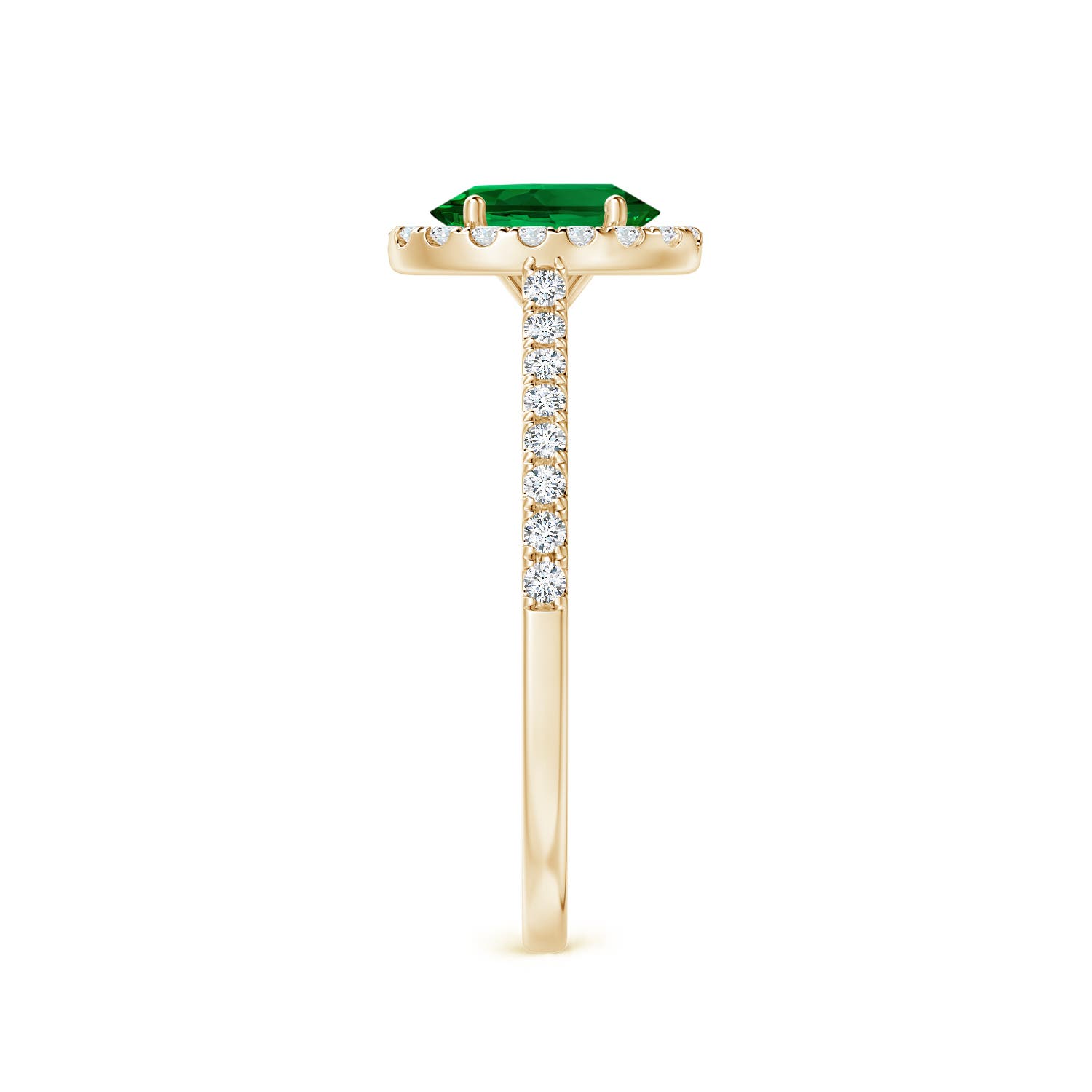 Premium - Lab-Grown Emerald / 0.92 CT / 14 KT Yellow Gold