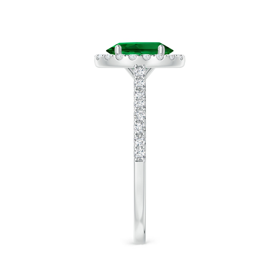 8x6mm Labgrown Lab-Grown Oval Emerald Halo Ring with Diamond Accents in P950 Platinum side 299