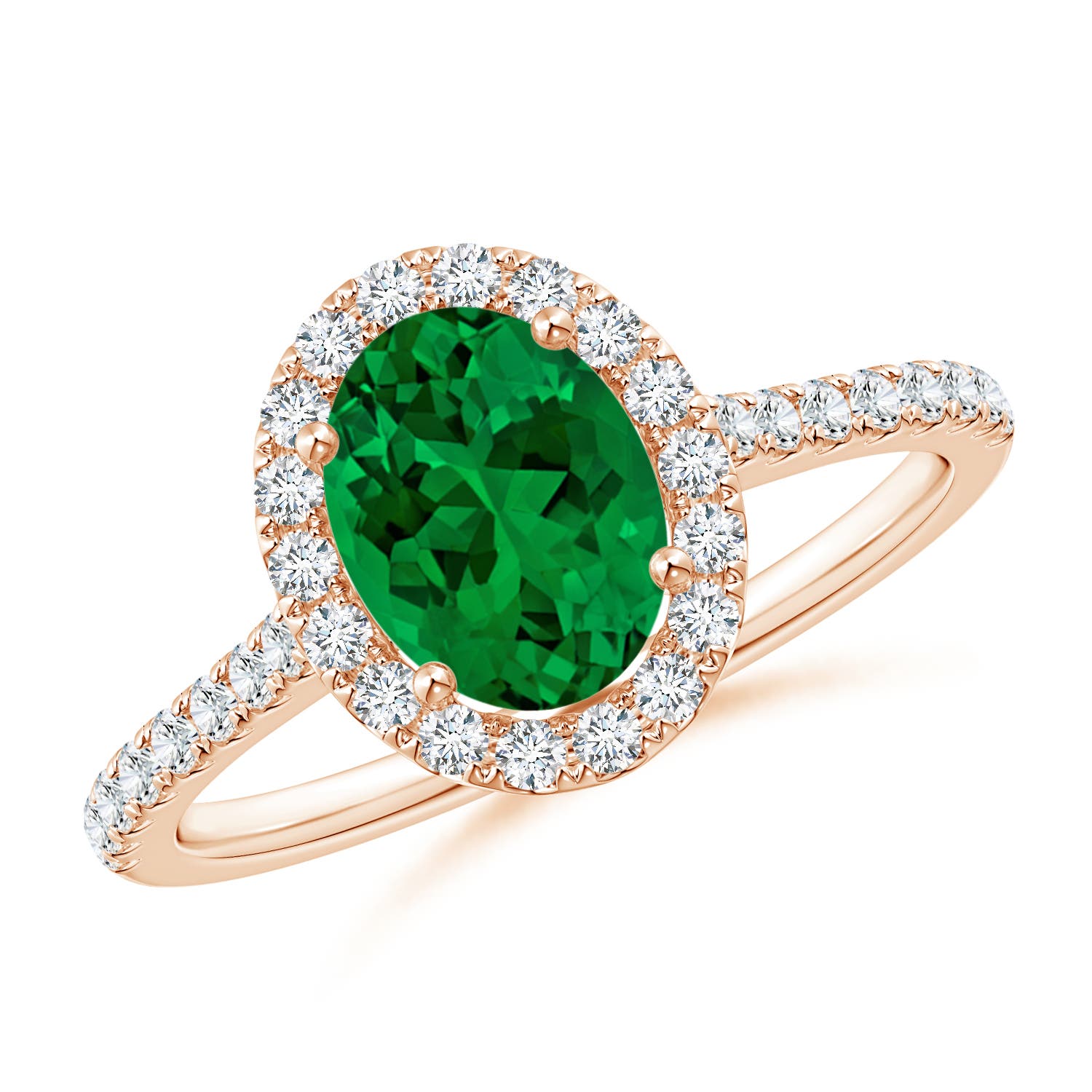 Premium - Lab-Grown Emerald / 1.44 CT / 14 KT Rose Gold