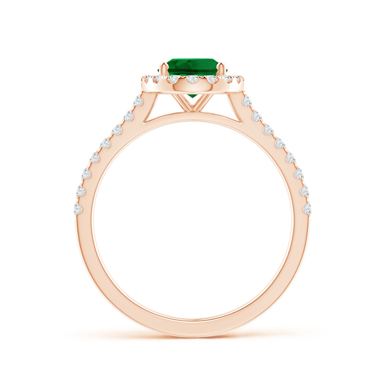 Premium - Lab-Grown Emerald / 1.44 CT / 14 KT Rose Gold