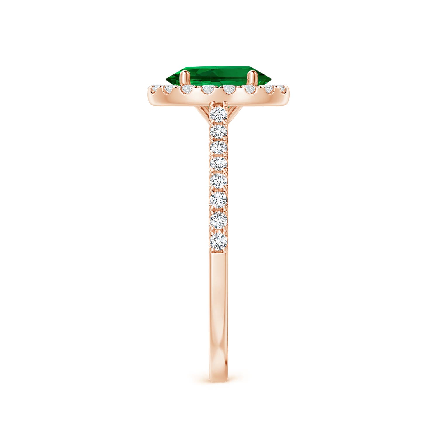 Premium - Lab-Grown Emerald / 1.44 CT / 14 KT Rose Gold