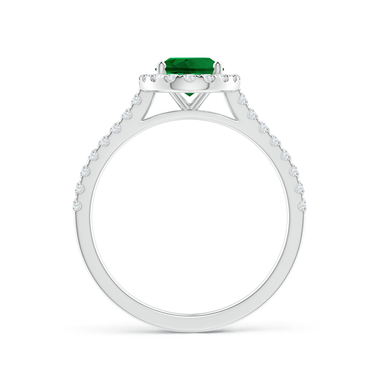 Premium - Lab-Grown Emerald / 1.44 CT / 14 KT White Gold