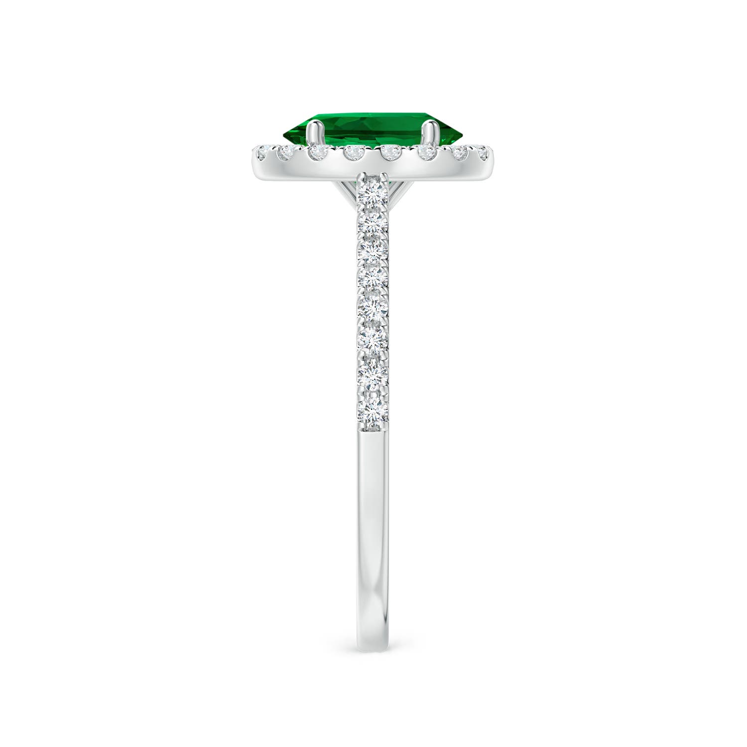 Premium - Lab-Grown Emerald / 1.44 CT / 14 KT White Gold