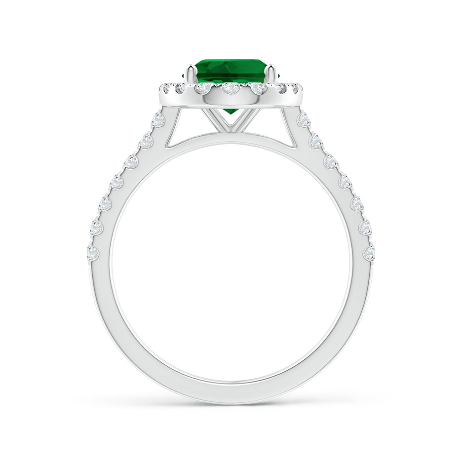 9x7mm Labgrown Lab-Grown Oval Emerald Halo Ring with Diamond Accents in P950 Platinum side 199