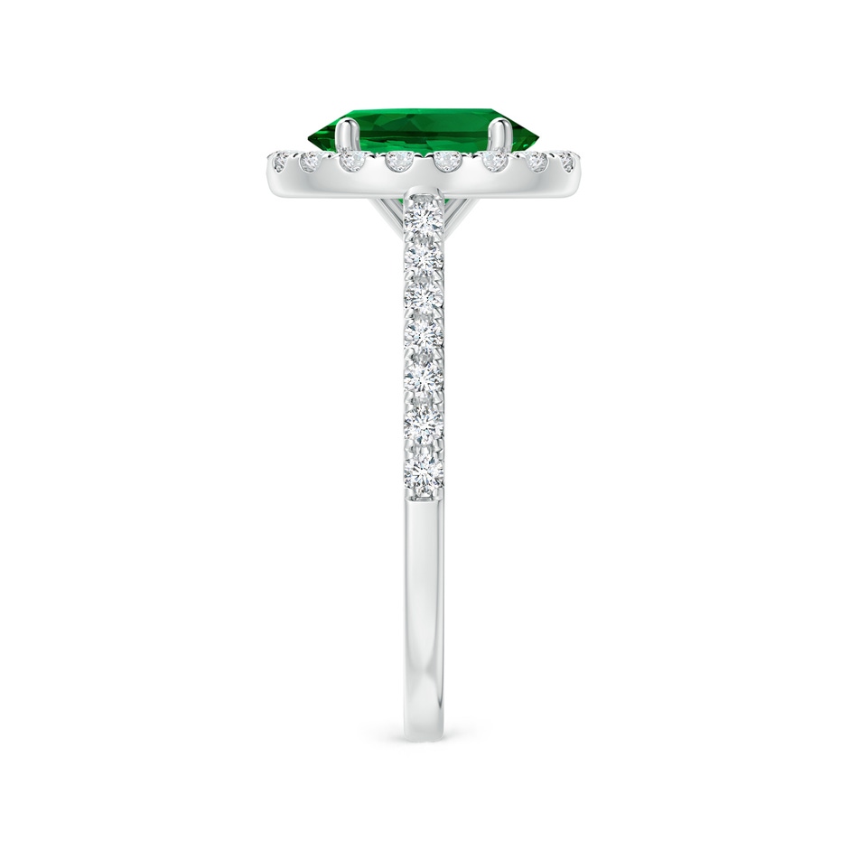 9x7mm Labgrown Lab-Grown Oval Emerald Halo Ring with Diamond Accents in P950 Platinum side 299