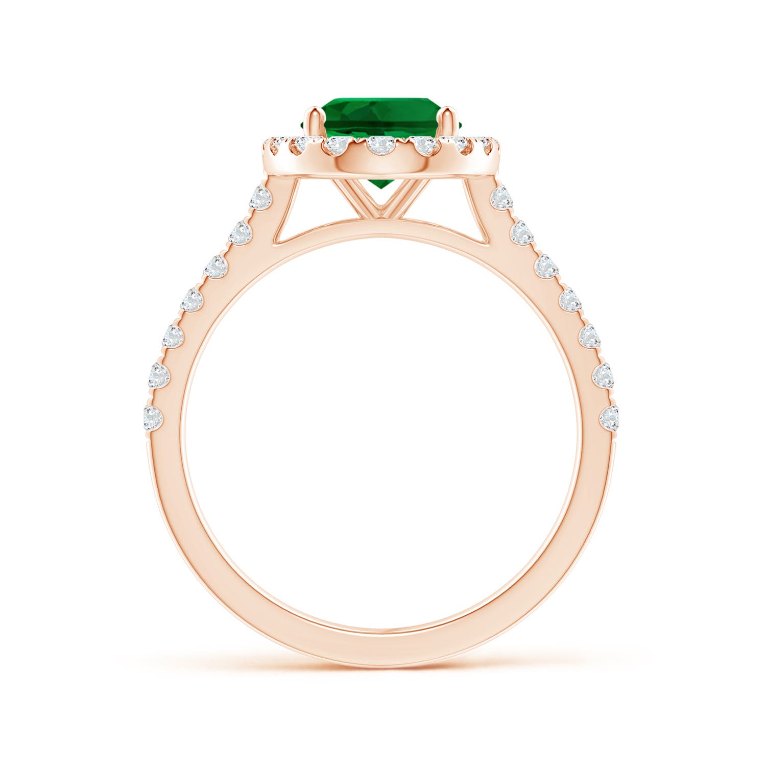 Premium - Lab-Grown Emerald / 1.95 CT / 14 KT Rose Gold