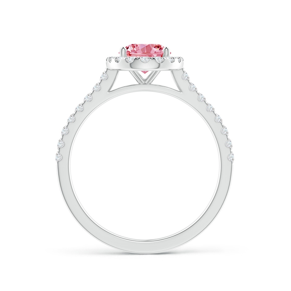 8x6mm Labgrown Oval Lab-Grown Fancy Intense Pink Diamond Halo Ring in 18K White Gold side 199