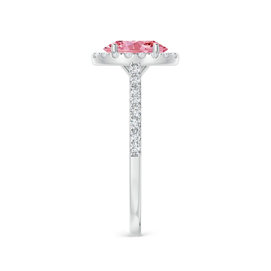 8x6mm Labgrown Oval Lab-Grown Fancy Intense Pink Diamond Halo Ring in 18K White Gold side 299
